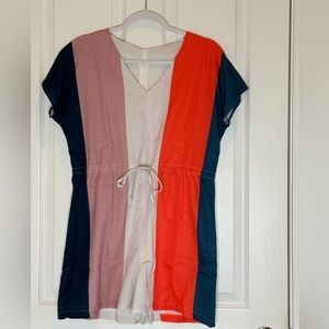 Colorblock Short Sleeve Romper